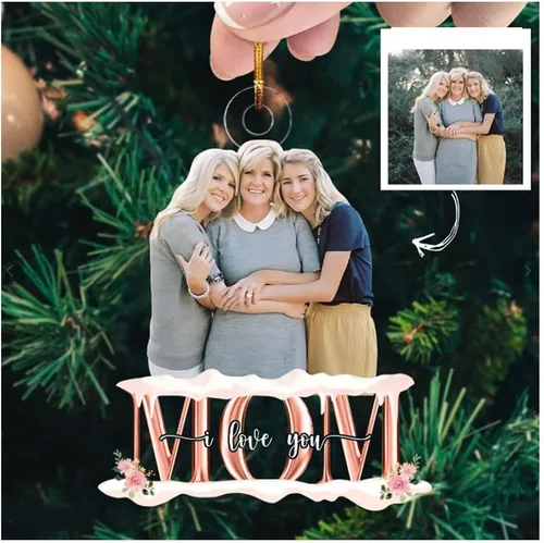 Miniatura 7 de Adorno personalizado para tu foto, adorno de mica con foto personalizada, adornos de Navidad para fotos, regalo de cumpleaños para Navidad familiar