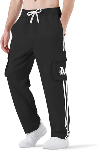 HHZ Pantalones deportivos de algodón para hombre, casuales, holgados, para yoga, atléticos, para descansar, correr, pantalones de jersey para hombre