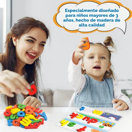 Miniatura 5 de Juguetes educativos de aprendizaje para niños y niñas de 2, 3, 4, 5, 6 años, juego de letras a juego con tarjetas del alfabeto para niños, juguete