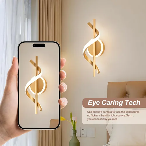 Miniatura 5 de EIDISUNY Apliques LED de pared para interiores, luces LED de montaje en pared de 12 W, lámpara de pared moderna en espiral, lámpara de pared de 3000