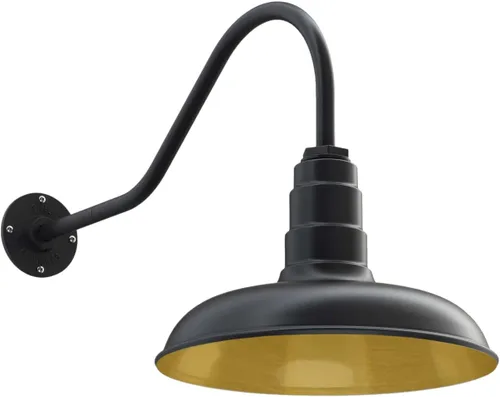 Miniatura 81 de Steel Lighting Co. Topanga - Luz de granero Montaje en pared al aire libre Domo de 14 pulgadas Cuello de cisne de 11 pulgadas Luz de garaje