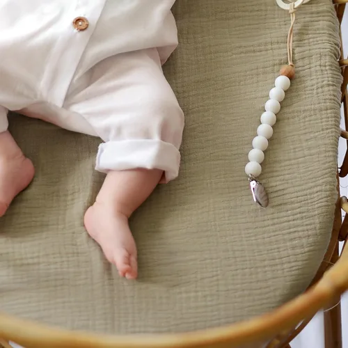 Miniatura 33 de lulumoon Sábanas de muselina para moisés para bebé: sábanas ajustables suaves para moisés de cabecera para niños y niñas Oliva y Crema