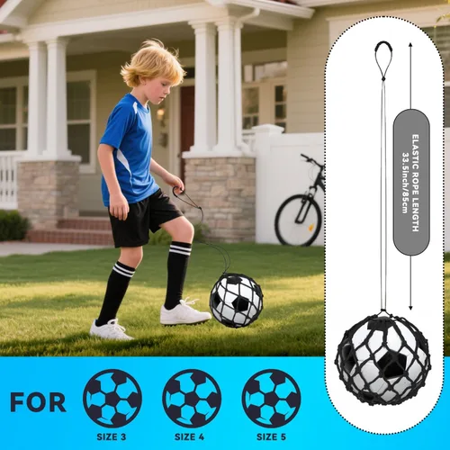 Miniatura 2 de Entrenador de Patadas de Fútbol 3 Piezas (no incluye balón), Red de Retorno Ajustable Ayuda de Entrenamiento de Fútbol para Práctica de Lanzamiento