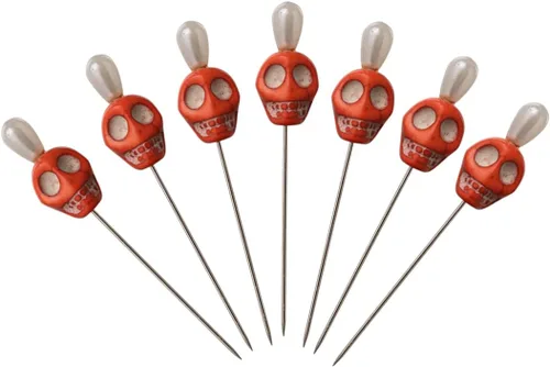 BLESSUME 7pcs Candle Magick Ritual Pins Skull Top (naranja)