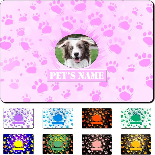 Miniatura 8 de Tapete personalizado de comida para perros con nombre de la mascota, mantel individual personalizado con respaldo antideslizante, tapete