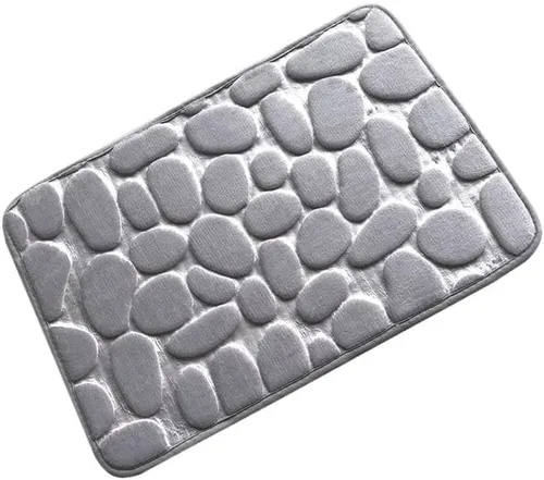 Miniatura 14 de Alfombra de Baño con Relieve De Adoquines, Felpudo Antideslizante, Para Lavabo De Bañera, Suelo Lateral, Almohadilla De Espuma Viscoelástica, Para