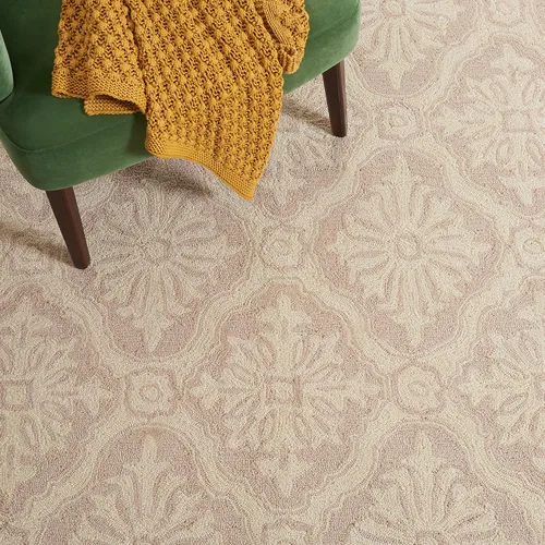 Miniatura 5 de SAFAVIEH Easy Care Collection EZC122B - Alfombra decorativa de enrejado con gancho a mano, 2 x 3 pies, color crema