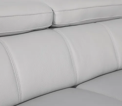 Miniatura 7 de BlackJack Furniture Salerno - Sofá moderno y contemporáneo de cuero italiano de grano superior, color gris rinoceronte