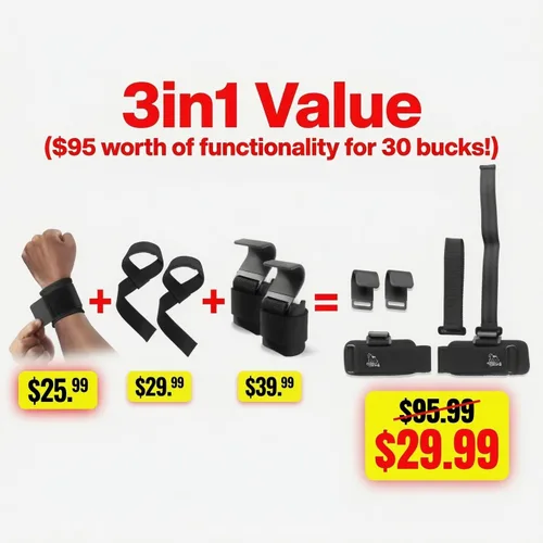 Miniatura 5 de Muñequeras Gorilla Grips para levantamiento de pesas para hombres con ganchos de levantamiento de pesas, correas de muñeca para hombres y mujeres