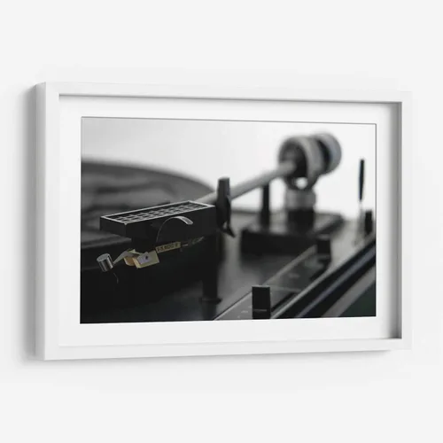 Miniatura 7 de Canvas Lab Turntable II by Renee W. Stramel 11 x 7 in Fine Art Framed Print, Frame Color: Black, With Mat Architecture, Black and White