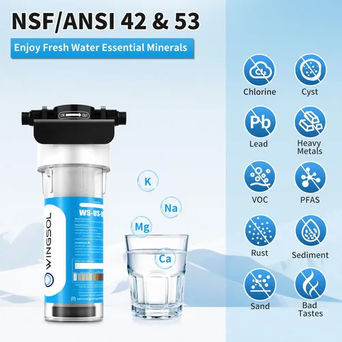 Miniatura 5 de WINGSOL Cartucho de filtro de repuesto avanzado para filtro de agua debajo del fregadero Compatible con: WS-US-001 Advanced, WS-US-001 Basic