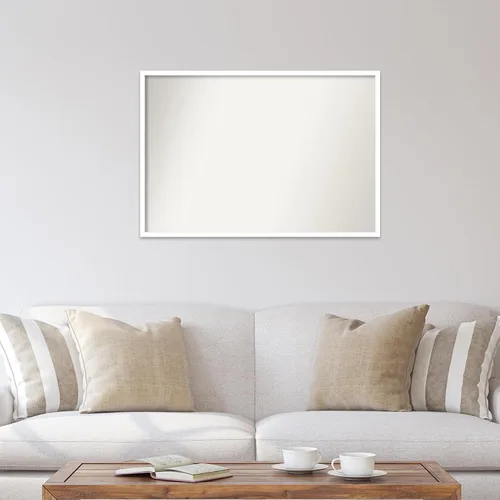 Miniatura 641 de Amanti Art Espejo de baño blanco para sobre el fregadero, 32 x 45 pulgadas, espejo de tocador rectangular blanco esbelto, marco de madera moderno