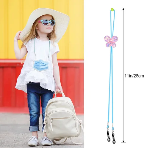 Miniatura 6 de Hifot Paquete de 10 correas para lentes para niñas, ajustador elástico para gafas, cordón de cadena para máscara