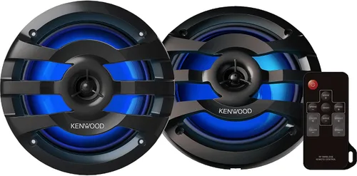 Kenwood KFC-1673MRBL 6-3/4" - Altavoces marinos/para coche, color negro con RGB