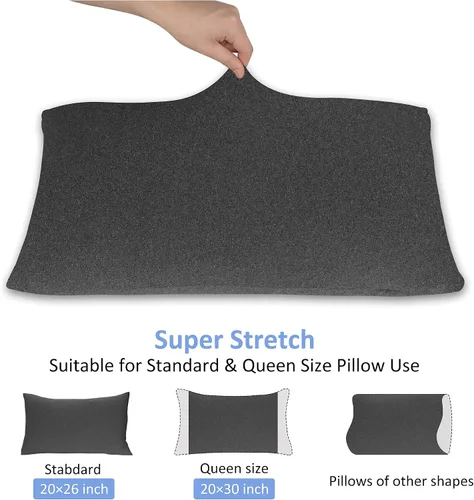 Miniatura 84 de Juego de 2 fundas de almohada pequeñas de punto Jersey Knit para viajes o niños pequeños de 12 x 16 pulgadas, 13 x 18 o 14 x 20 pulgadas, sobre