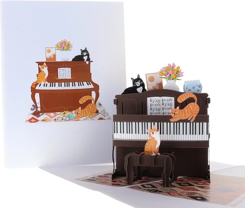 Miniatura 13 de iGifts And Cards Tarjeta de felicitación emergente 3D de Ballet Theater – Tarjeta de felicitación de escenario de actuación de baile, aniversario