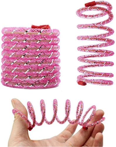 Miniatura 3 de IUHKBH Cat Springs, 4 piezas de juguete colorido para gatos de acción de resorte helicoidal elástico, cosas seguras para gatitos para todos