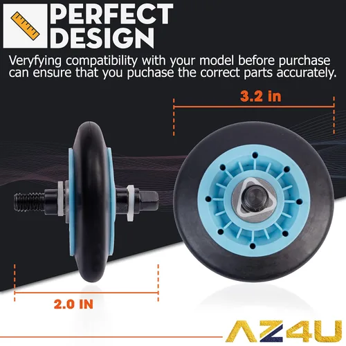 Miniatura 6 de Kit de reparación de secadora AZ4U Rodillos Correa Polea de reemplazo para Samsung DV219AEW/XAA DV220AEW/XAA DV48J7700EW/A2 DV48H7400EW/A2