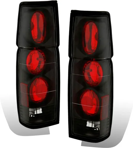 AmeriLite - Conjunto de luces traseras de freno de repuesto en negro para Hardbody D21 - Lado del pasajero y del conductor