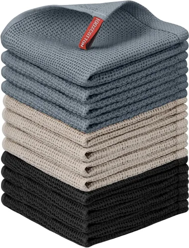 Miniatura 116 de Nialnant - Toalla de cocina 100% algodón, tejido gofre, suave, absorbente y de secado rápido, toallas para secar platos, trapos de limpieza - Multi