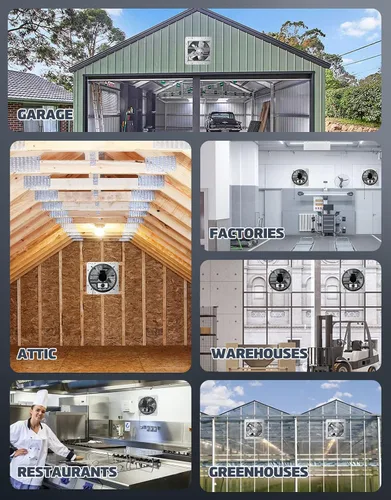 Miniatura 6 de iLiving ILG8SF10V-T, Ventilador de obturación de escape de 10 pulgadas para ático, garaje, tienda de cultivo, ventilación con termostato de 3