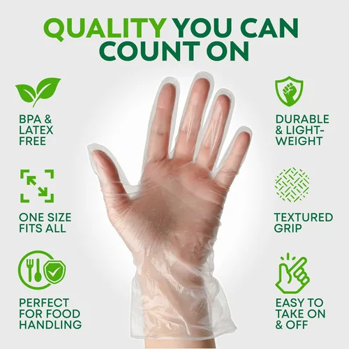 Miniatura 4 de Keppi 100 unidades de guantes desechables - libres de BPA y látex - guantes desechables sin látex - para manejo de alimentos - seguros para Guantes