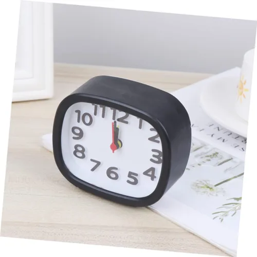 Miniatura 9 de VICASKY Reloj despertador de escritorio pequeño cuadrado simple con manecillas de hora para habitaciones de niño y niña, decoración del hogar