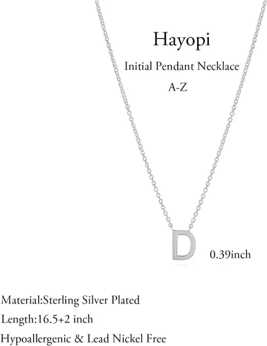 Miniatura 36 de Collares con iniciales para mujer, delicado collar de letra plateada con nombre personalizado con monograma, collar simple y lindo con inicial