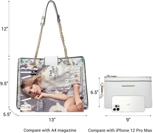Miniatura 3 de Dasein Bolso de Mano de Cuero Tote Hobo para Mujer Bolso de Hombro Cartera con Asa Superior Bolso Satchel con Clutch a Juego