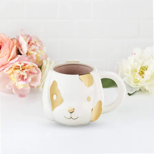 Miniatura 8 de Taza Pinky Up Penny con cachorro, taza de café bonita para los amantes de los perros, con 16 oz de capacidad, y accesorio para té, de cerámica