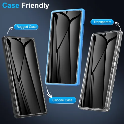 Miniatura 5 de LYWHL Paquete de 2 protectores de pantalla de privacidad para Samsung Galaxy S25 Ultra [como el desbloqueo original de huellas dactilares], película