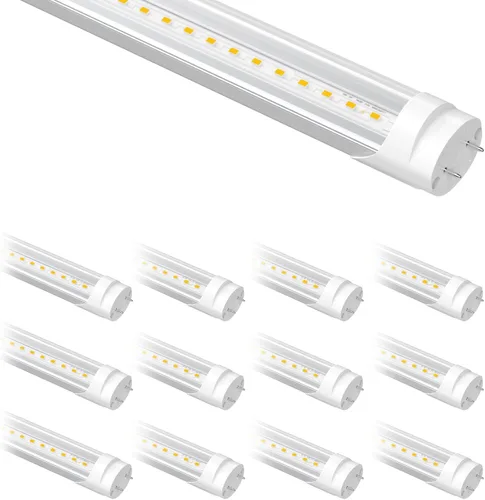 Miniatura 20 de Bombillas fluorescentes de recambio de 4 pies, bombillas LED T8 de 4 pies tipo A+B, 24W (equivalente a 65W) 3200LM, 3000K blanco cálido, tubo de 48