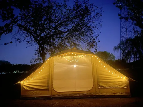 Miniatura 2 de Tienda de campaña grande impermeable de 4 estaciones de lona de algodón Glamping Yurt con agujero de gato de estufa para 6-8 personas Camping Caza