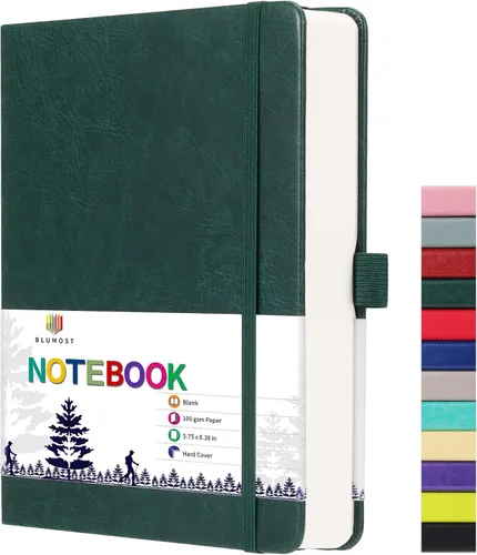 Miniatura 10 de Cuaderno de papel en blanco - 280 páginas A5 con papel en blanco de 100 g/m², papel grueso, tapa dura, cuero PU, 5.75" × 8.38" - Negro