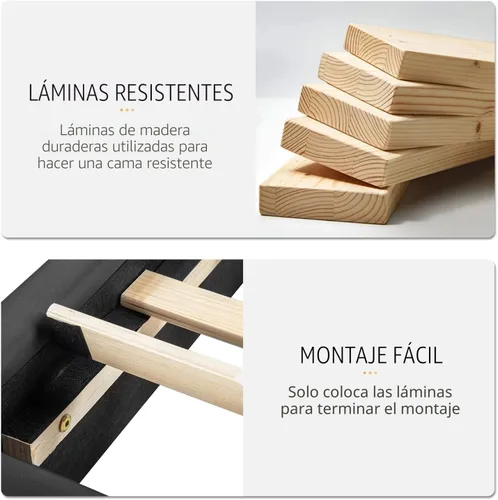 Miniatura 5 de SHA CERLIN Marco de Cama Queen Moderno de Cuero Sintético con Cabecera Ajustable y Detalles de Hierro, Cama Plataforma Tapizada de Lujo con Soporte
