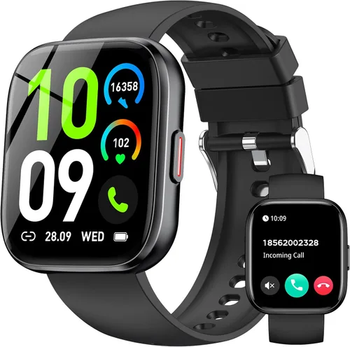 Relojes inteligentes para hombres y mujeres, contestar/hacer llamadas, reloj de fitness de 1.85 pulgadas con más de 120 modos deportivos, frecuencia