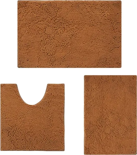 Miniatura 24 de Juego de alfombras de baño de 2 piezas, súper absorbente suave, gruesa, lavable en lavadora, alfombra de baño de chenilla antideslizante, alfombra