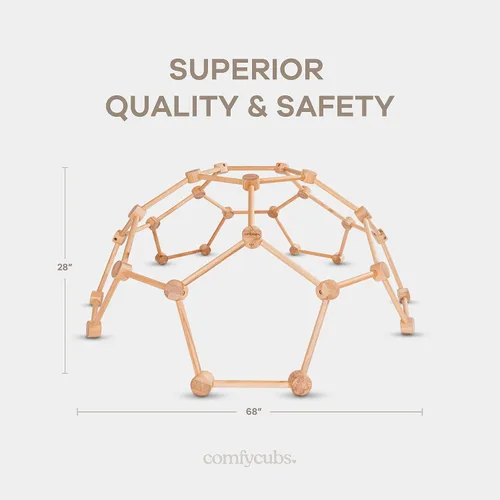 Miniatura 5 de Comfy Cubs Gimnasio de Juego de Madera para Niños Pequeños de 3 a 6 Años - Escalador Montessori para Niños - Juguete de Escalada Seguro que Soporta