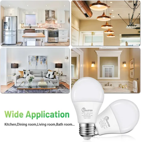 Miniatura 8 de Bombilla LED A19, bombilla LED equivalente a 75 W, 11 W 2700 K luz blanca cálida, 1100 lúmenes, bombillas no regulables, CRI 85+, sin parpadeo