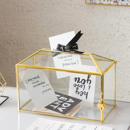 Miniatura 13 de Caja de Tarjetas de Boda de Vidrio Giadun con Ranura, Caja de Tarjetas Grande Transparente de 12.6 Pulgadas, Caja de Almacenamiento de Tarjetas