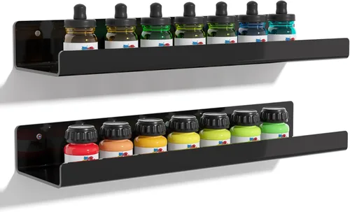 upsimples Estantes acrílicos para decoración de pared, estante de exhibición de 15 pulgadas, organizador de perfumes para baño, dormitorio, sala de