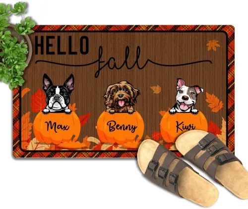 Miniatura 5 de Tapete para puerta de 30 x 18 pulgadas, nombre del perro cuando visitas la casa de mi perro, tapete personalizado de bajo perfil para interiores
