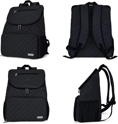 Miniatura 2 de BAGLHER Bolsa de viaje para perros, mochila de suministros para mascotas aprobada por aerolíneas, mochila de viaje para perros con 2 cuencos Negro-b
