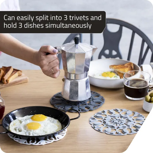 Miniatura 3 de Peleg Design TriveTile - Juego de salvamanteles para ollas y sartenes calientes, divertido y decorativo, salvamanteles de cocina antideslizantes