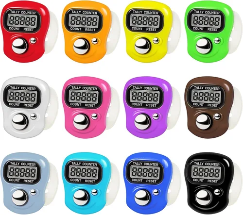Miniatura 8 de Contador electrónico de dedo con pantalla LCD de 5 dígitos para hacer punto, regazo, contador de mercancías, golf