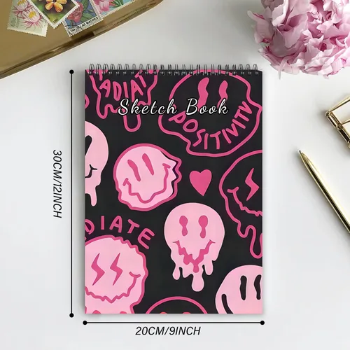 Miniatura 2 de Cabreche Lindo cuaderno de bocetos encuadernado en espiral, 9 x 12 pulgadas, papel grueso de 3.53 oz/m², 50 hojas, 100 páginas, libro de bocetos