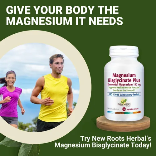 Miniatura 10 de New Roots Herbal Bisglicinato de magnesio Plus, 120 cápsulas vegetarianas de suministro para 60 días, 150 mg de magnesio elemental, soporta una vida