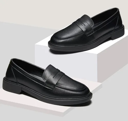 Miniatura 5 de Mocasines para mujer, zapatos elegantes de cuero, cómodos para el trabajo, plataforma gruesa