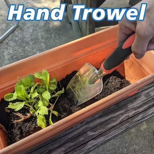 Miniatura 5 de SciencePurchase Juego de 4 herramientas de jardinería – Paleta de trasplante, rastrillo cultivador de mano, paleta de mano y removedor de malezas