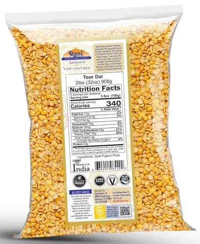 Miniatura 2 de Rani Toor Dal (Split Pigeon Peas) 32 oz (2 libras) 31.99 oz ~ Todo natural, apto para gluten, sin OMG, vegano, origen indio